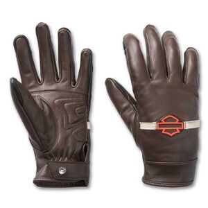 Harley-Davidson Victory Lane Leather Gloves Brown 9810423VM Sz XSmall Touch Tech